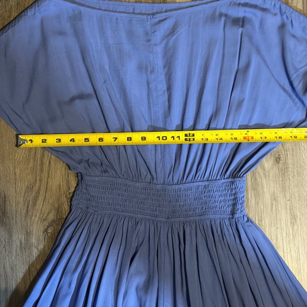 Cupshe Women's Size Small Blue Midi Maxi Dress Smocked Waist Cottagecore Boho - Picture 6 of 8